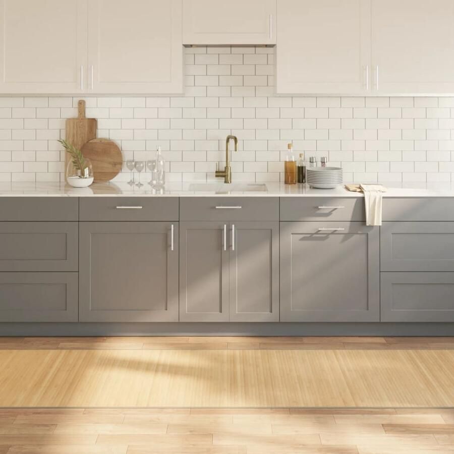 The Living Store Bamboe Tapijt 80 x 400 cm Duurzaam en Waterbestendig Bamboetapij Vloertapij Natuurlijk Tapijt Beige Tapijt Lange Tapijt