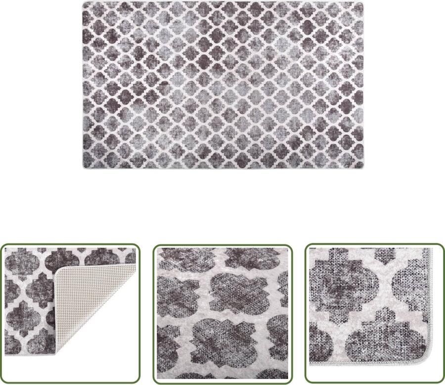 The Living Store Vloerkleed Meerkleurig 120 x 170 cm Zachte digitale bedrukte fluweel 4 mm poolhoogte Anti-slip PVC-onderkant Vloerkleed Multicoloured Digitale Print Fluweel Anti Slip - Foto 2