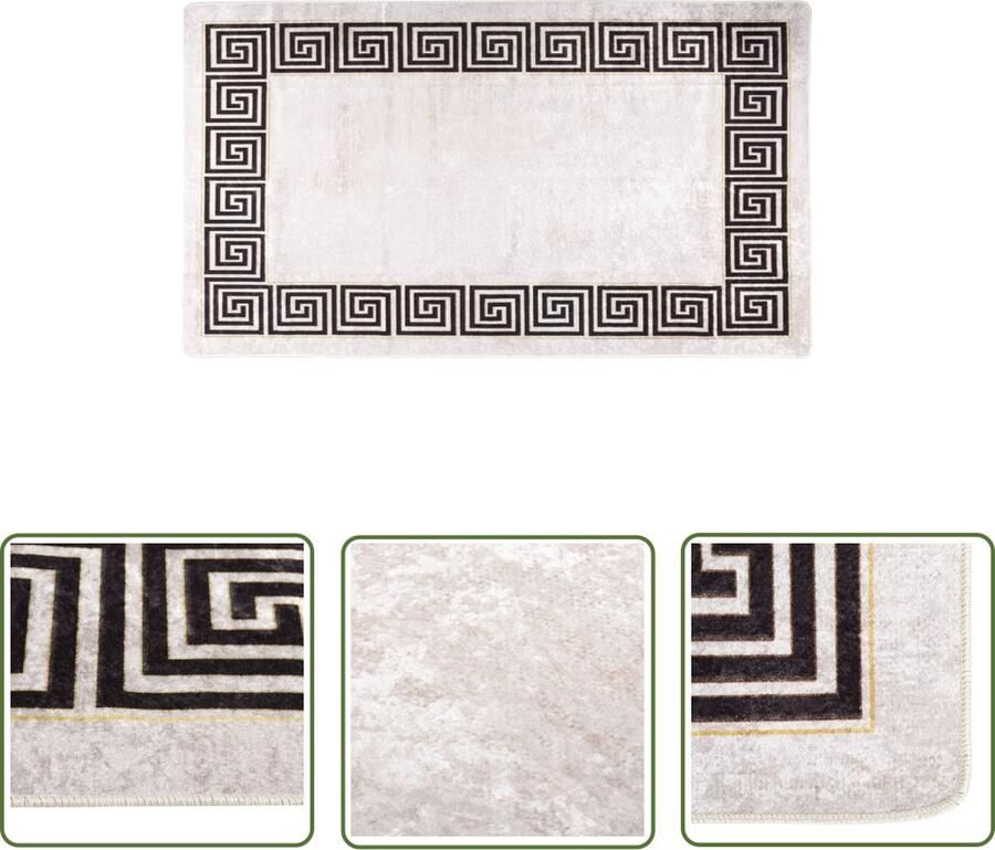 The Living Store Vloerkleed Tapijt 190x300 cm Fluweel Lichtbeige 100% polyester Vloerkleed Tapijt Fluweel Beige Woonkamer - Foto 2