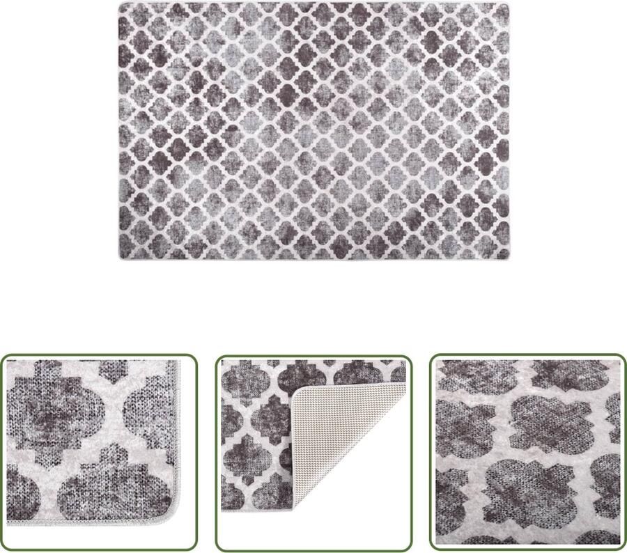 The Living Store Vloerkleed wasbaar anti-slip 80x150 cm meerkleurig Vloerkleed Fluweel Multikleurig Warm Gevoel Gezellig - Foto 2