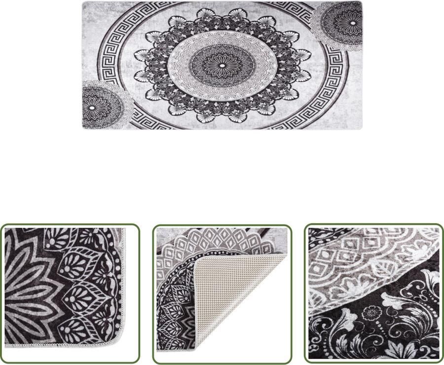 The Living Store vloerkleed Meerkleurig 80 x 300 cm Zacht fluweel Geluidsabsorberend Vloerkleed Fluweel Multikleurig Groot Formaat Geluiddempend - Foto 2