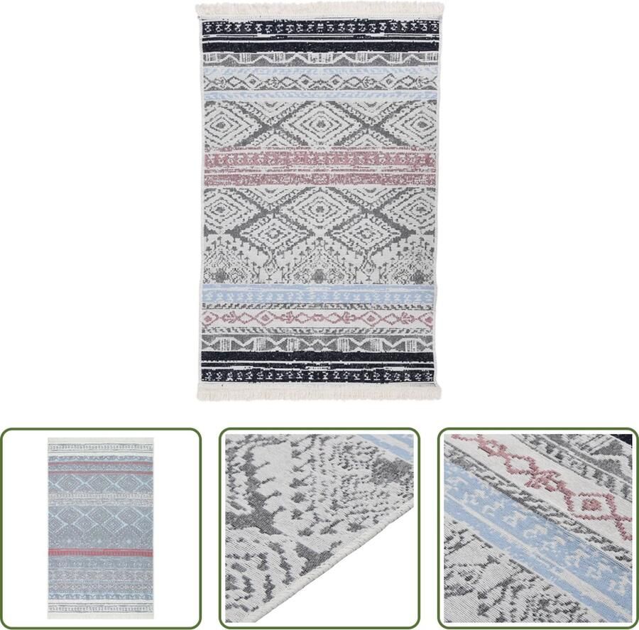 The Living Store Voerkleed 160 x 230 cm roze en aqua 100% gerecycled katoen