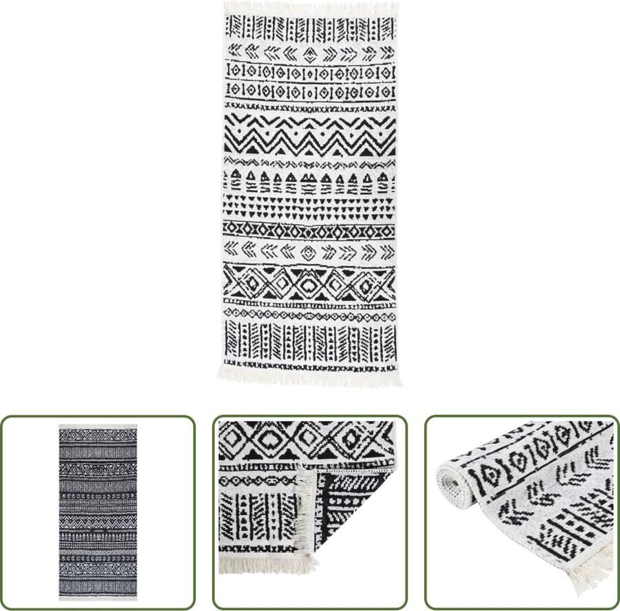 The Living Store Voerkleed Materiaal- 100% gerecycled katoen Afmetingen- 100x200 cm Kleur- Zwart en wit