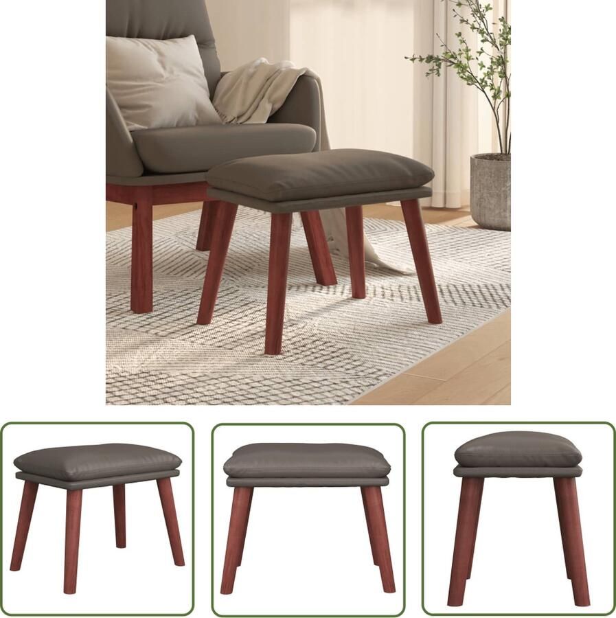 The Living Store Voetenbank Meubilair 45 x 29.5 x 39 cm Grijs Voetenbank Voetensteun Salontafel Lounge Meubels Huiskamer Decoratie