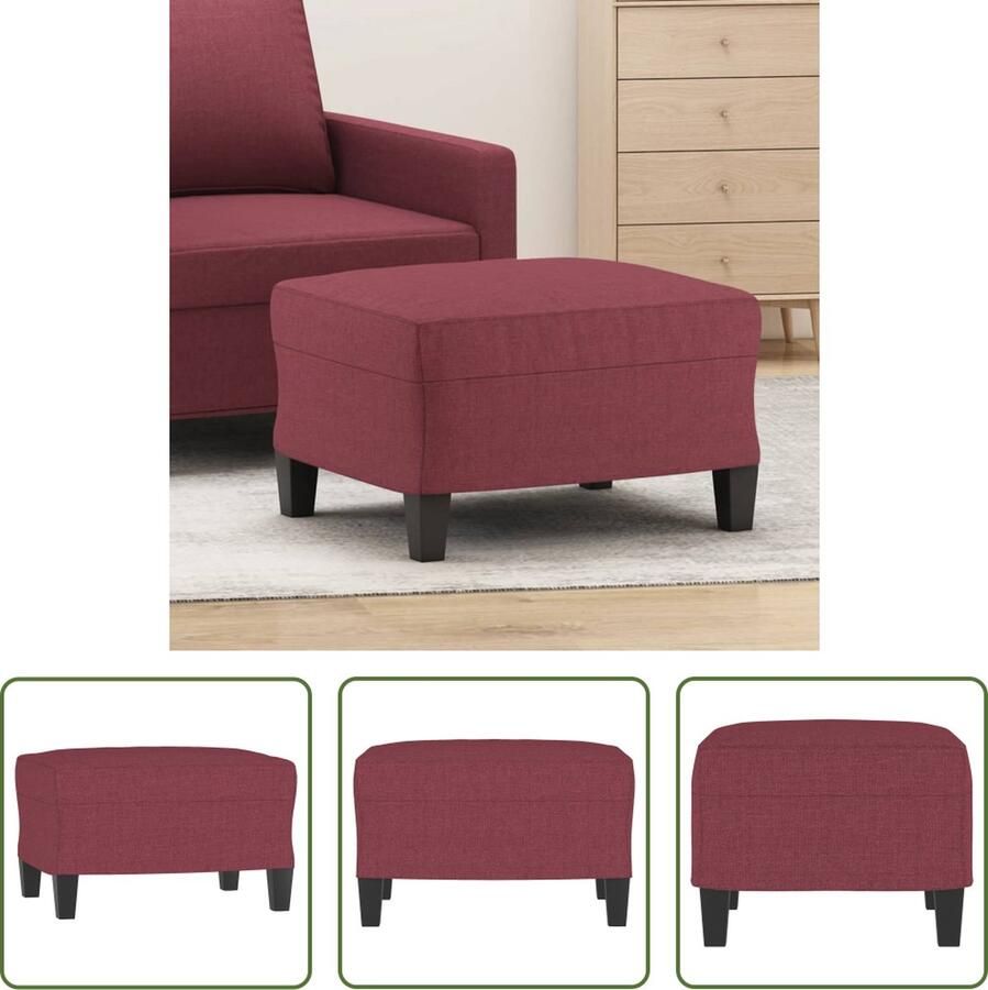 VidaXL Voetenbank 60x50x41 cm stof wijnrood Voetenbank Stoffen Voetenbank Loungevoetbank Voetenbank Rood Voetenbank Vintage