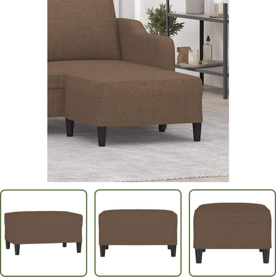 The Living Store Voetenbank 70x55x41 cm stof bruin Voetenbank Bruin Relaxstoel Stoel Meubilair