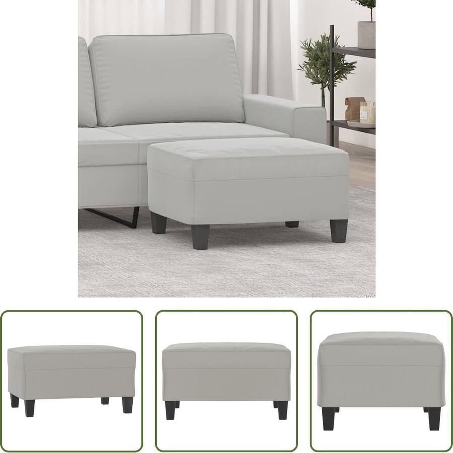 The Living Store Voetenbank Modern Meubelbekleding 70 x 55 x 41 cm Microvezel Voetenbank Grijs Relaxstoel Stoel Lounge Meubilair