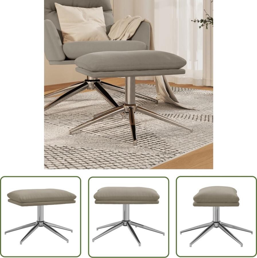 The Living Store Voetenbank Modern Meubels 60x60x35 cm Lichtgrijs