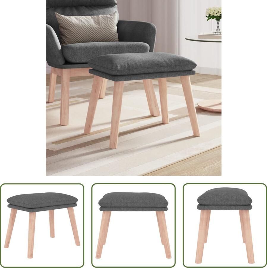 The Living Store Voetenbank Moderne Touch Meubels 45 x 29.5 x 35 cm Lichtgrijs