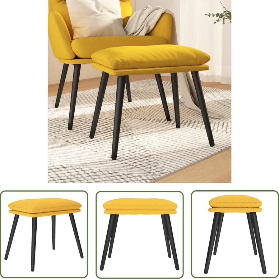The Living Store Voetenbank Mosterdgeel 45 x 29.5 x 35 cm Hoogwaardig materiaal