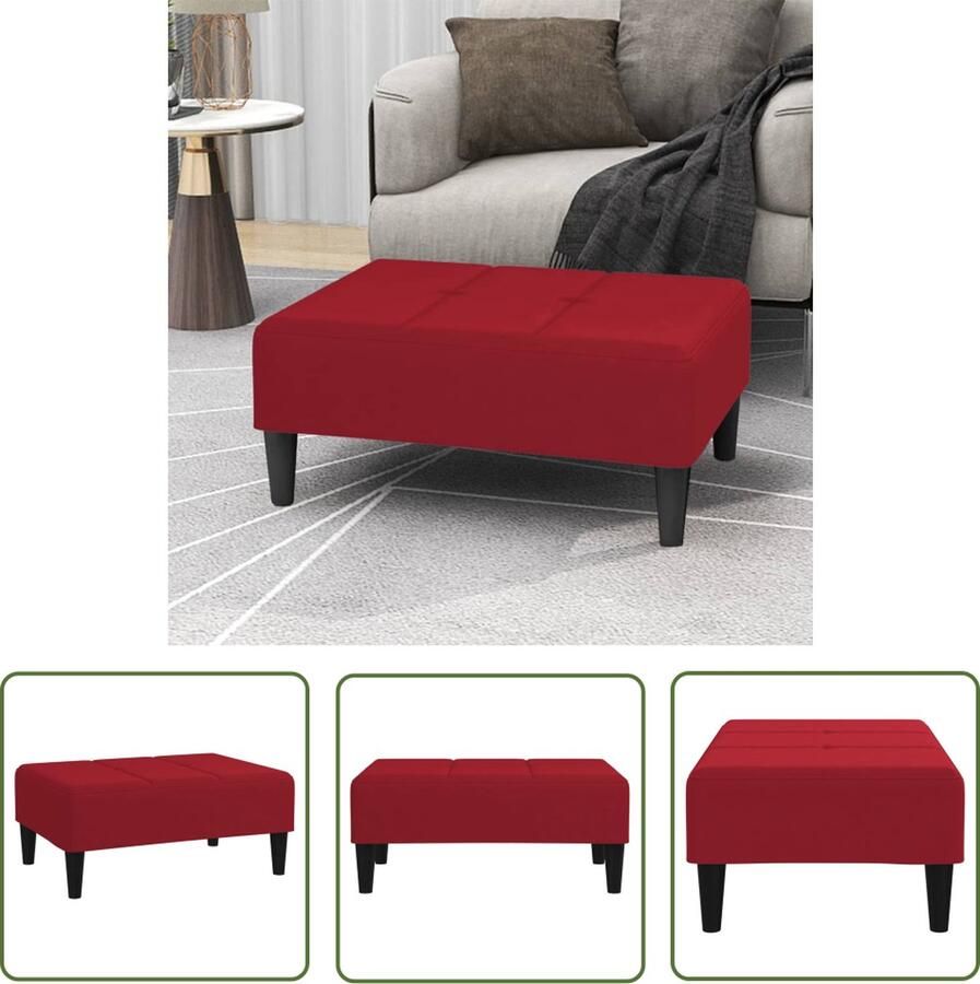 The Living Store Voetenbank Voetensteun 78 x 56 x 32 cm Fluweel