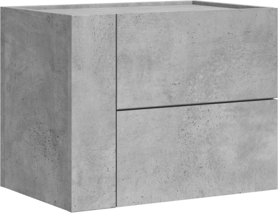 The Living Store Nachtkastje wandgemonteerd 45x30x35 cm betongrijs Wandgemonteerd Nachtkastje Wandgemonteerde Nachtkastjes Bijzettafel Wandkastje - Foto 3
