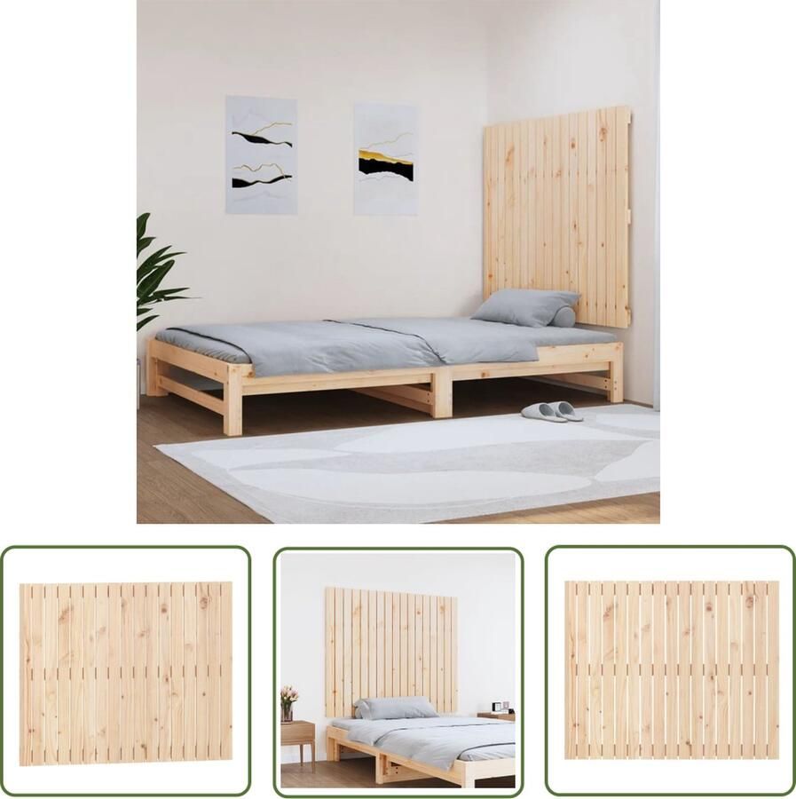 The Living Store Wandhoofdbord Massief Grenenhout 108 x 3 x 90 cm Klassiek design Wandhoofdbord Hoofdbord Massief Grenenhout Klassieke Design Bedroom Decor