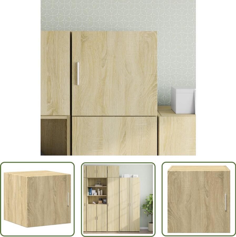 The Living Store Wandkast 40x42 5x40 cm bewerkt hout sonoma eikenkleurig Hangkast Wandkast Houten Kast Opbergkast Salontafel