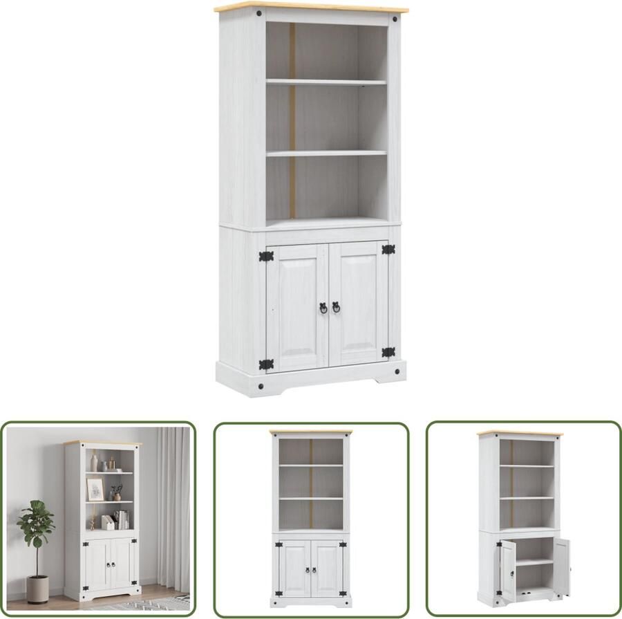 The Living Store Wandkast Corona Massief Grenenhout 80x40x170 cm Rustieke Mexicaanse stijl Houten Wandkast Corona Stijl Grenoble Hout Vintage Kast Mexicaanse Interieur - Foto 3