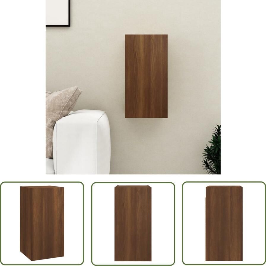 The Living Store Wandkast Serie Hangend TV-meubel 30.5 x 30 x 60 cm Bruineiken - Foto 2
