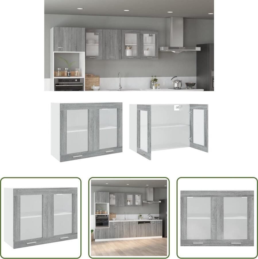 The Living Store Wandkast Sonoma Eiken 80 x 31 x 60 cm Bewerkt Hout