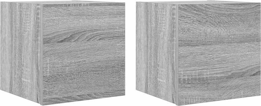 The Living Store Wandmeubel Televisiekast Grijs Sonoma Eiken 30.5 x 30 x 30 cm Montage vereist Tv Kast Wandkast Salontafel Houten Meubel Grijze Kast - Foto 3
