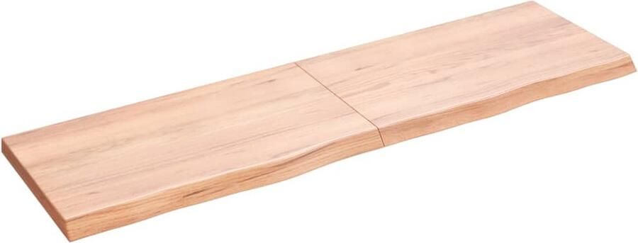 The Living Store Wandschap 140x40x(2-4)cm behandeld massief eikenhout lichtbruin Wandplanken Eikenhouten Meubels Vintage Woonaccessoires Rustic Decor Opbergmogelijkheden