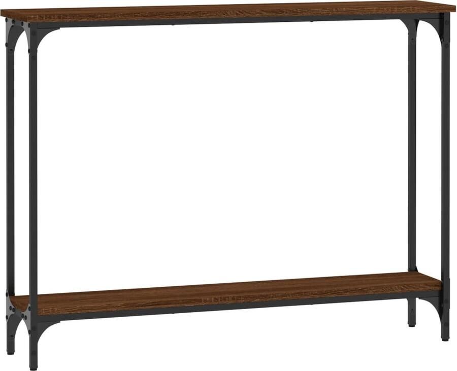 The Living Store Wandtafel IndustriÃle Stijl 100x22.5x75 cm Bruineiken Wandtafel Industrieel Houten Tafel Bruine Eiken Kleur Bergruimte