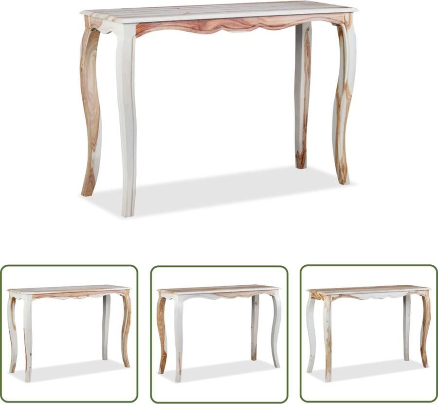 The Living Store Sheesham Wandtafel Bruin Wit 110 x 40 x 76 cm Handgemaakt Massief hout Wandtafel Salontafel Bijzettafel Sheeshamhouten Tafel Bruine Tafel
