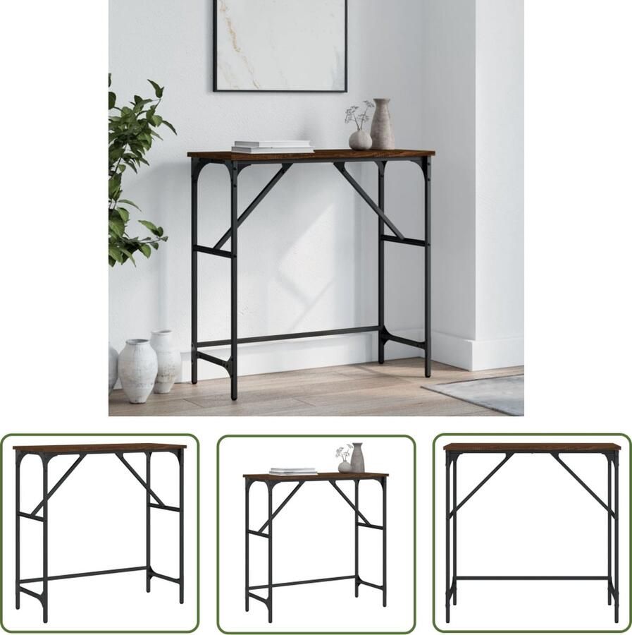 The Living Store Wandtafel Industrieel Hout Verstelbare Poten Metalen Frame 110 cm Wandtafel Industrieel Houten Wandtafel Bijzettafel Industrieel Kleine Wandtafel Vintage Wandtafel