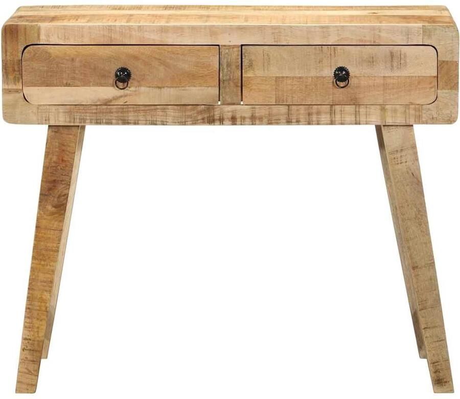 VidaXL Consoletafel Consoletafels Banktafel Haltafel Wandtafel 90x32x75 cm massief ruw mangohout