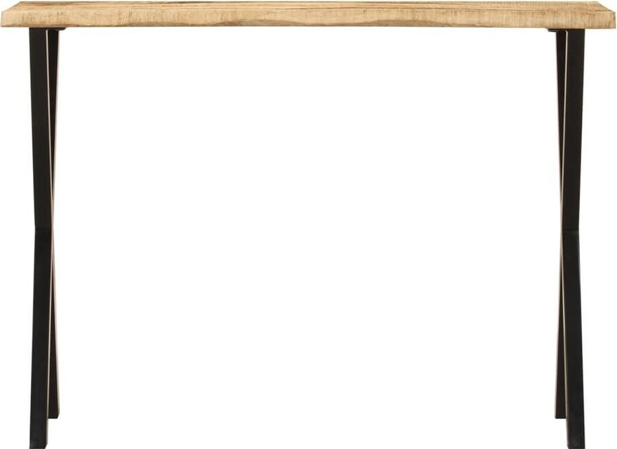 The Living Store Wandtafel met natuurlijke rand 105x33x76 cm massief mangohout Wandtafel Mangoholzt Houten Tafel Bijzettafel Salontafel