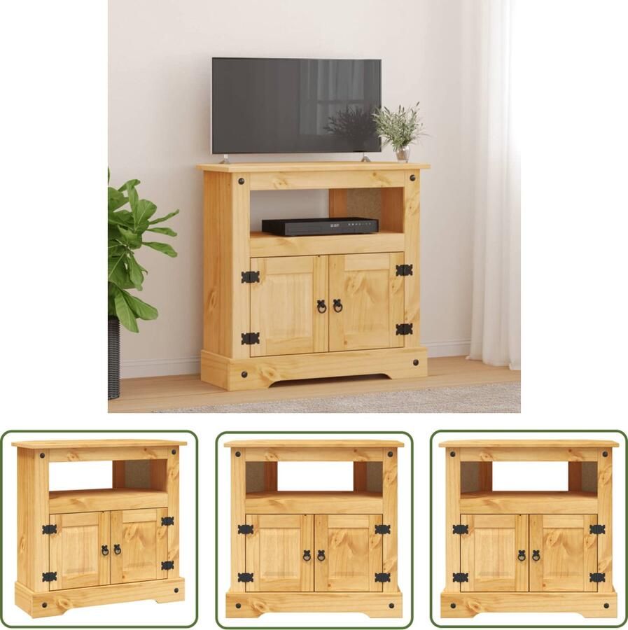 The Living Store Corona Wandtafel 80 x 43 x 78 cm Hoogwaardig grenenhout Mexicaanse stijl Wandtafel Corona Stijl Grenenhouten Tafeltje Bijzettafel Living Room Furniture - Foto 3