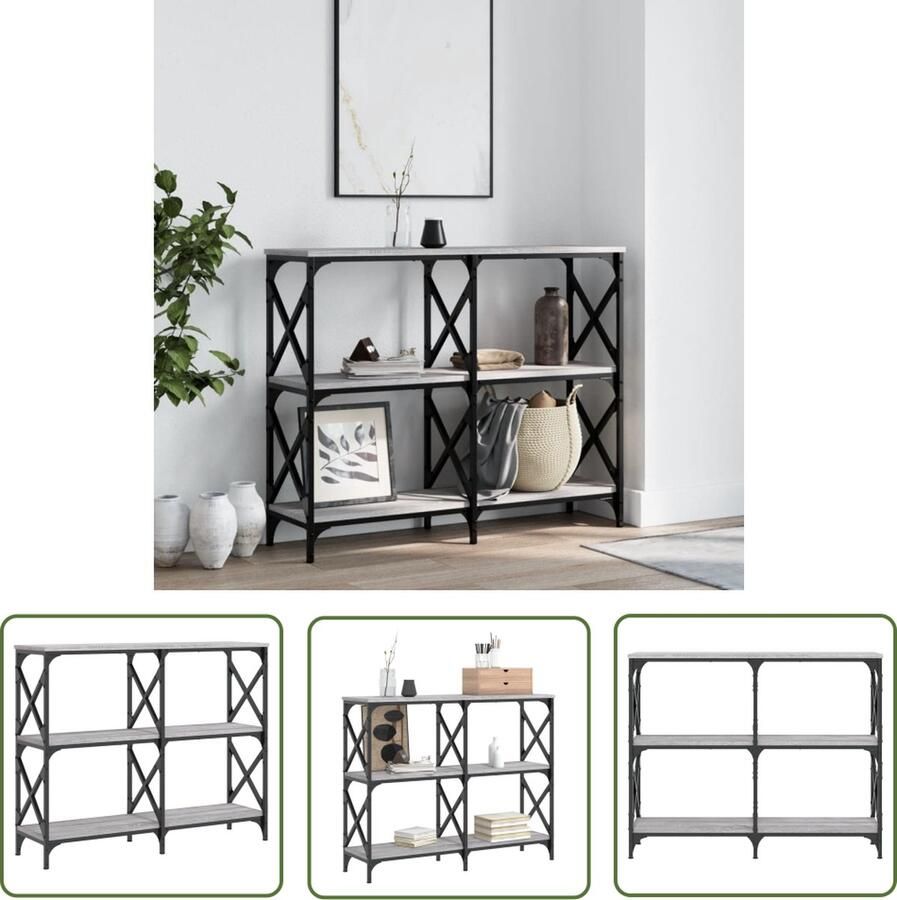 The Living Store Wandtafel Trendy Haltafel 100 x 28 x 80.5 cm (B x D x H) Grijs