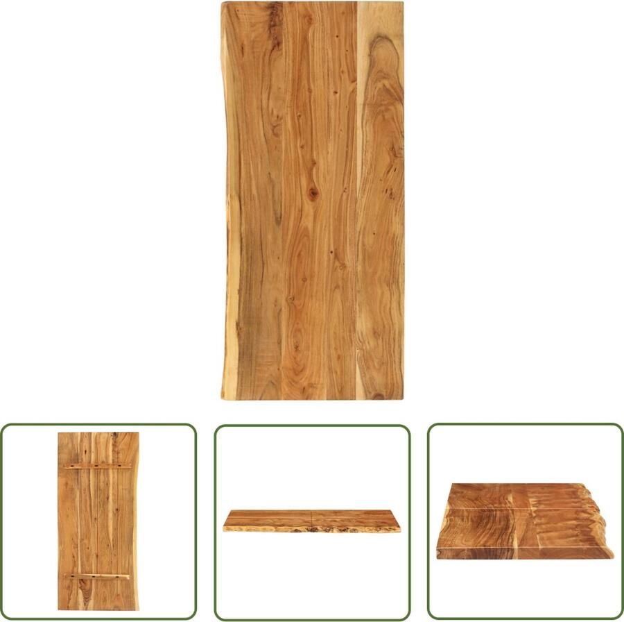 The Living Store Wastafelblad 140x52x3 8 cm massief acaciahout Wastafelblad Badkamermeubel Acaciahout Rustic Design