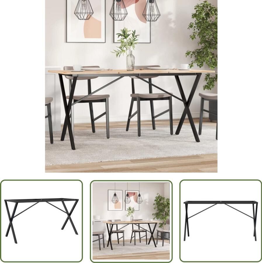 The Living Store X-frame tafelpoten 140 x 60 x 73 cm Massief gietijzer Eettafel Poten Tafelpoten Gietijzeren Tafelpoten Industriële Tafelpoten Vintage Tafelpoten - Foto 2