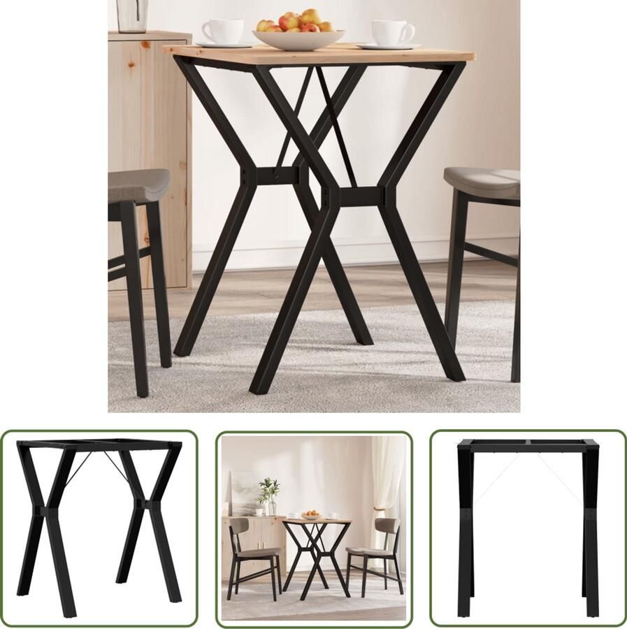 The Living Store Y-frame tafelpoten 60 x 50 x 73 cm Industrieel design met ijzeren materiaal Eettafel Poten Y-frame Tafelpoten Industriële Tafelpoten Gietijzeren Tafelpoten Zwarte Tafelpoten - Foto 2