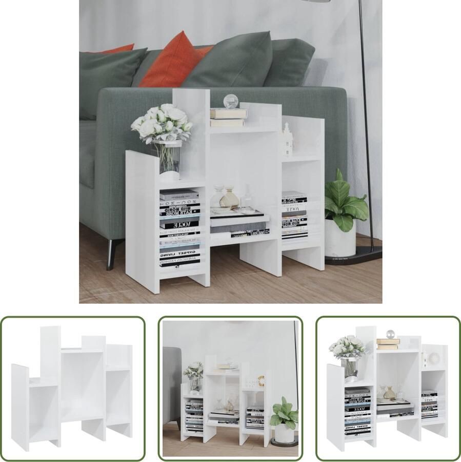 The Living Store Bijzetkast 60x26x60 cm spaanplaat hoogglans wit Keukenkast