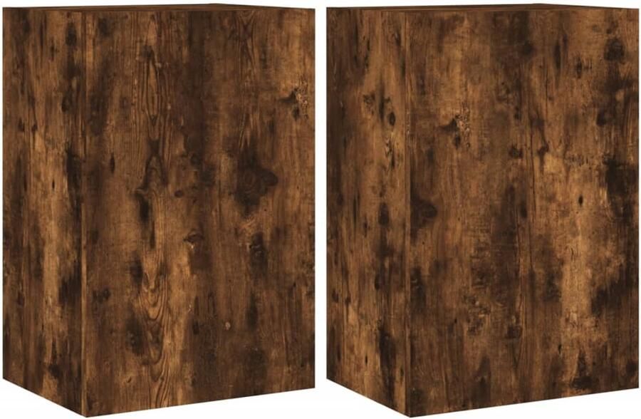 The Living Store Tv-wandmeubels 2 st 40 5x30x60 cm bewerkt hout gerookt eiken Tv-wandmeubel Tv-wandmeubels Zwevend Tv-meubel Tv-wandmeubel - Foto 3