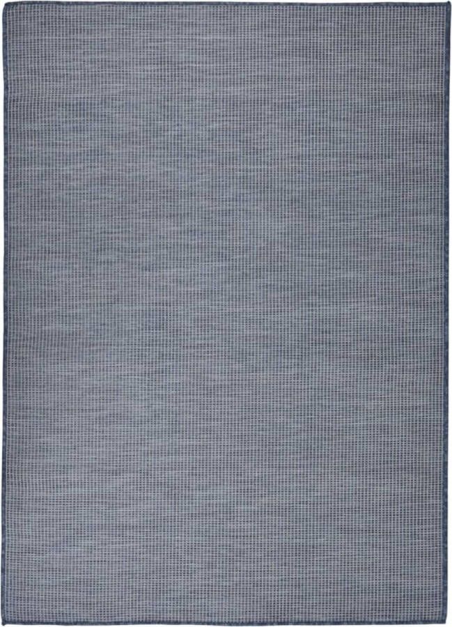 The Living Store Tuinkleed platgeweven afmetingen- 200 x 280 cm blauw Tuintapijten Buitenkleed Patiodekentjes Terrasvloerbekleding Polypropyleen Tapijt - Foto 2