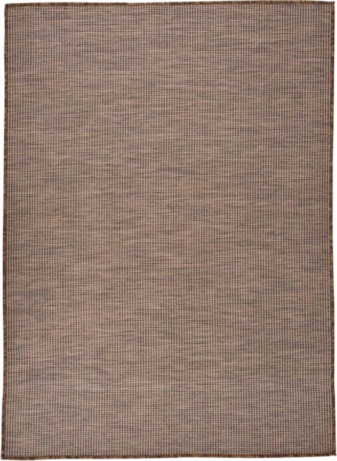 The Living Store Tuinkleed Platgeweven Polypropyleen 200 x 280 cm Bruin Tuintapijten Outdoor Tapijt Patio Dekentjes Veranda Kleden Polypropyleen Tapijt - Foto 2