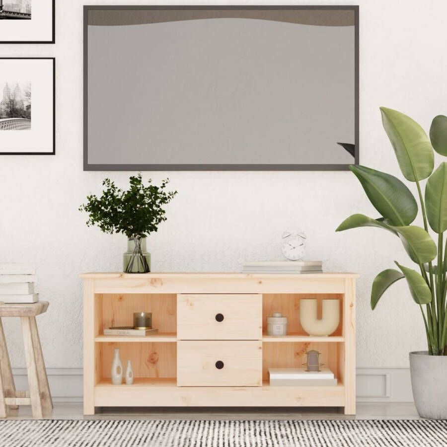 The Living Store Tv-Kast Grenenhout 103 x 36.5 x 52 cm Trendy design - Foto 2
