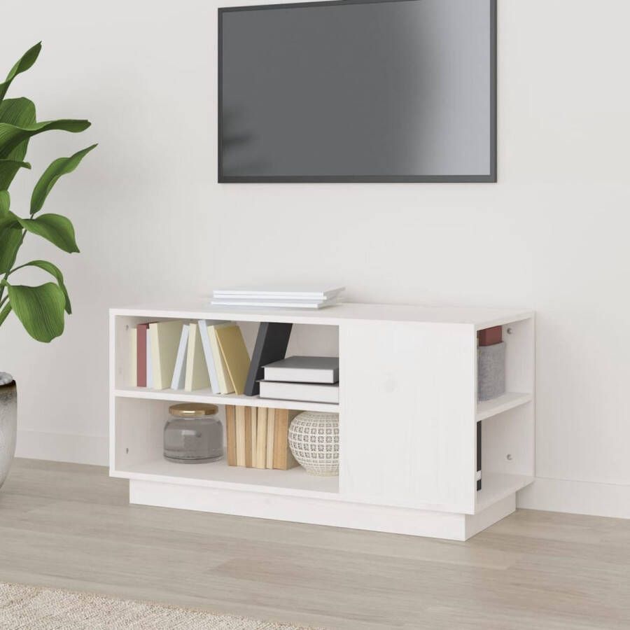 The Living Store Tv-kast Hout Wit 80 x 35 x 40.5 cm - Foto 2