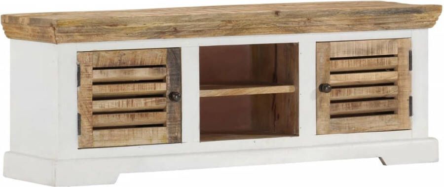 The Living Store TV-kast mangohout 110x30x40 cm 2 vakken 2 deuren - Foto 2