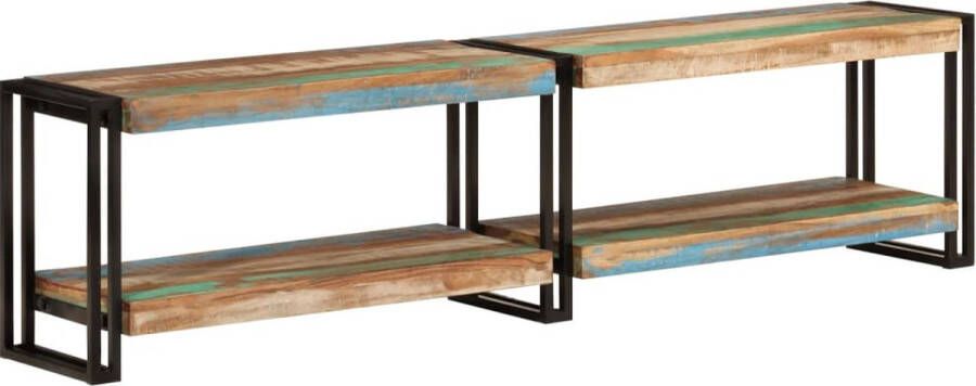 The Living Store Tv-kast Massief gerecycled hout Metalen frame 160 x 30 x 40 cm - Foto 2