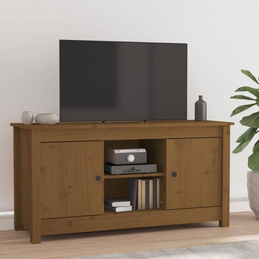 The Living Store TV-kast Serie Trendy 103 x 36.5 x 52 cm Massief grenenhout - Foto 2