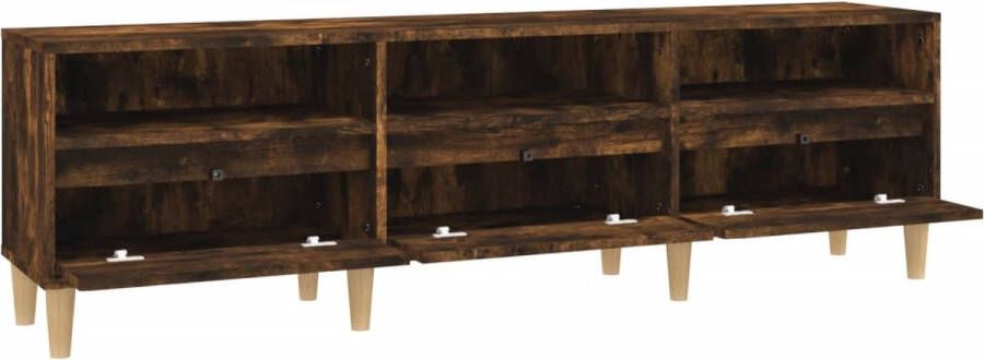 The Living Store TV-kast Smoke Oak 150x30x44.5 cm Duurzaam materiaal veel opbergruimte - Foto 2