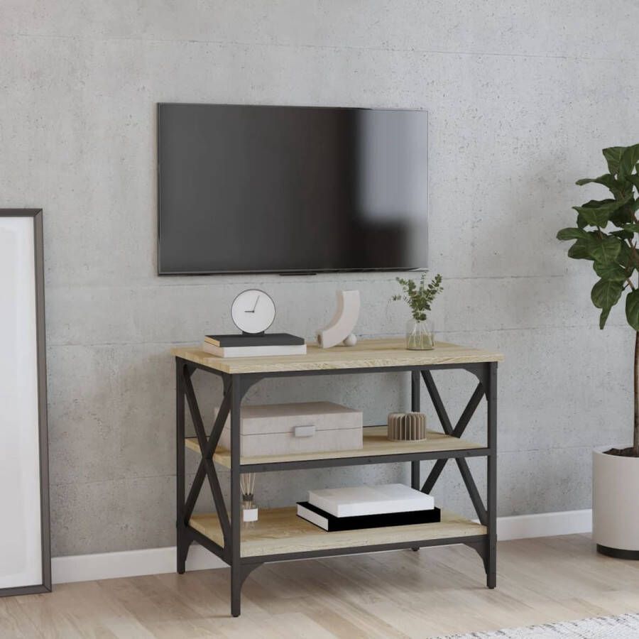 The Living Store TV kast Sonoma eiken 60 x 40 x 50 cm Industrieel design - Foto 2