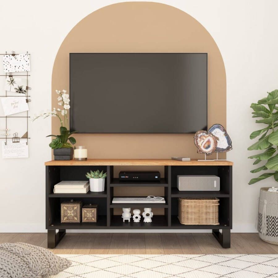 The Living Store TV-meubel 100 x 33 x 46 cm massief acaciahout - Foto 2