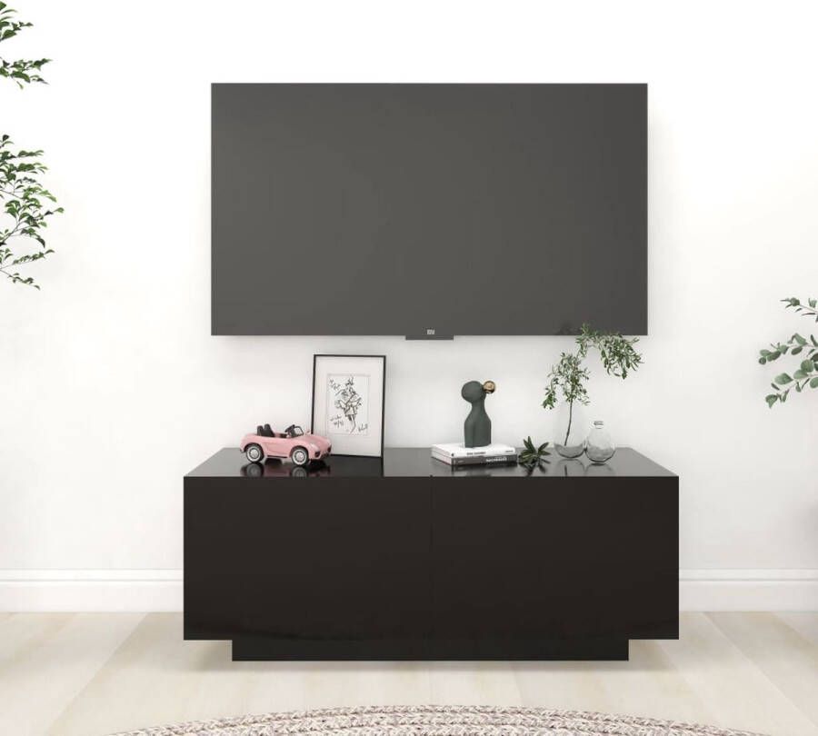 The Living Store TV-meubel 100 x 35 x 40 cm zwart spaanplaat trendy en praktisch ontwerp - Foto 2