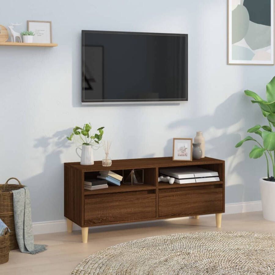 The Living Store TV-kast Classic eiken 100 x 34.5 x 44.5 cm Duurzaam en ruimtebesparend - Foto 2