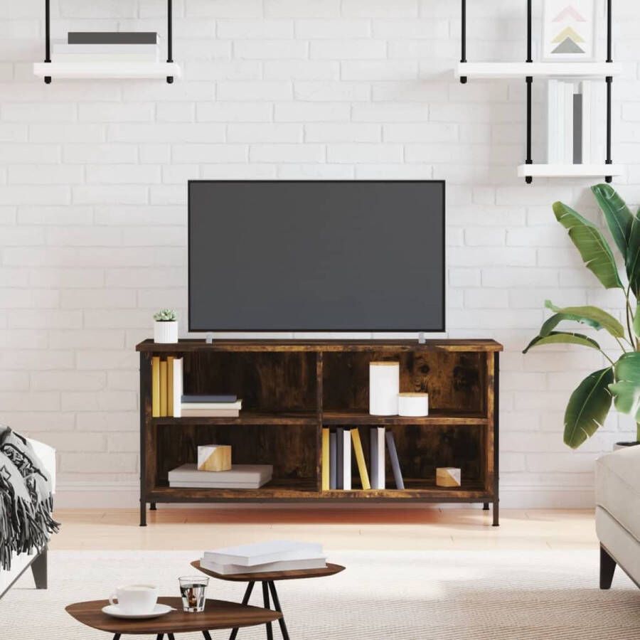 The Living Store Tv-meubel 100x40x50 cm bewerkt hout gerookt eikenkleurig Kast - Foto 2