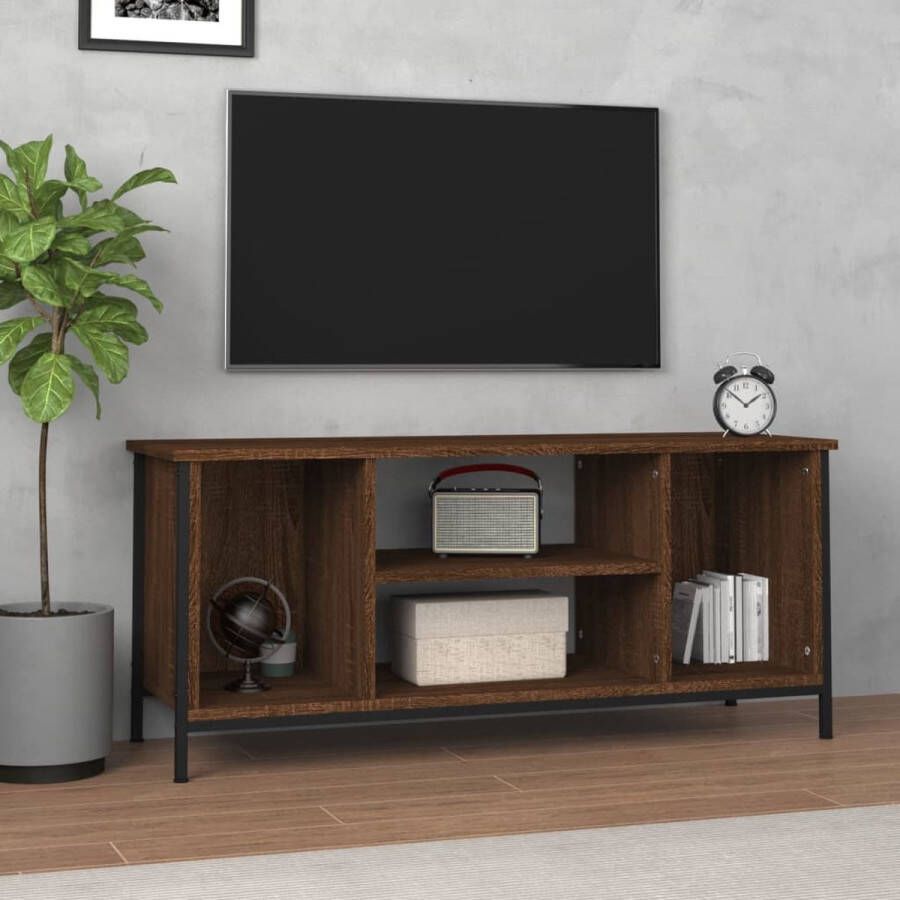 The Living Store Tv-meubel 102x35x45 cm bewerkt hout bruineikenkleurig Kast - Foto 2