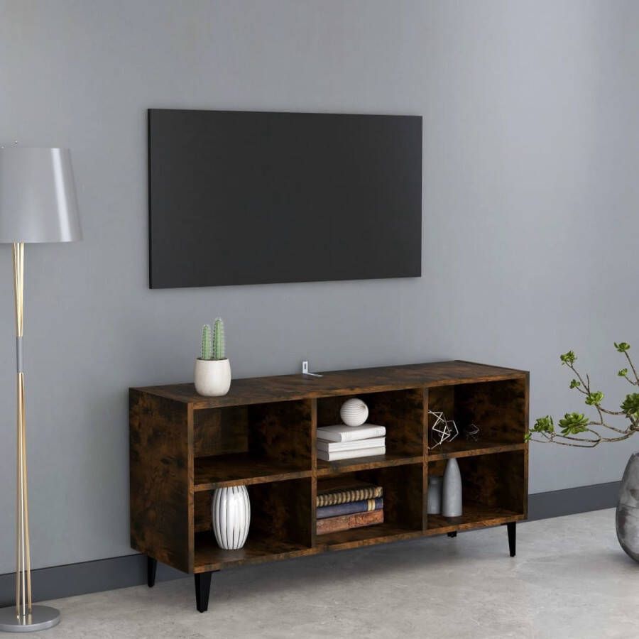 The Living Store Tv-meubel Chique Meubel Afmetingen- 103.5 x 30 x 50 cm Kleur- Gerookt eiken Materiaal